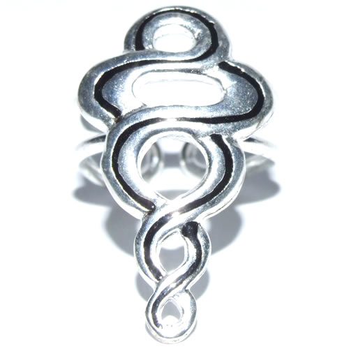 Pier�cionek Spirala Czarna w srebrze